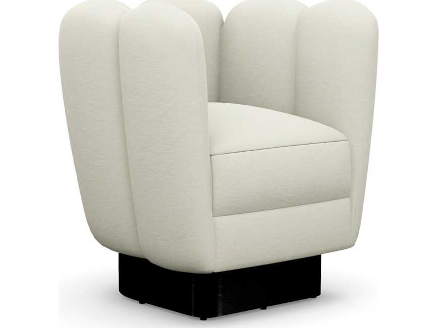 Interlude Home Gallery Swivel White Accent Chair