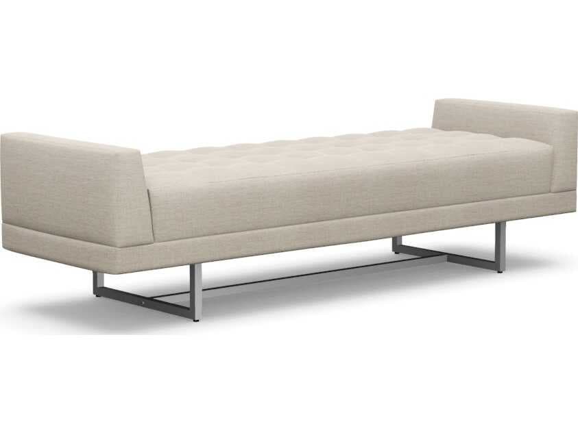 Interlude Home Luca Bluff Polished Nickel Beige Upholstered Accent Bench