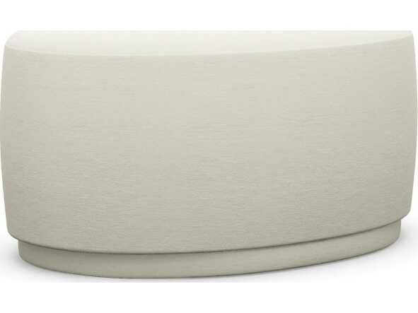 Interlude Home Dana Pure Cream Upholstered Ottoman