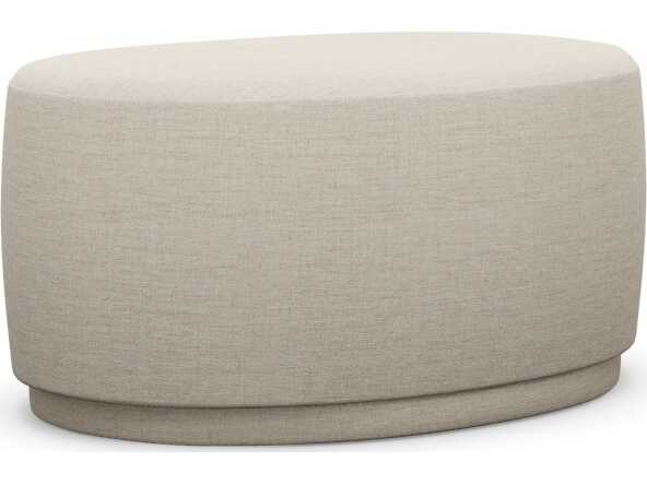 Interlude Home Dana Bluff Beige Upholstered Ottoman