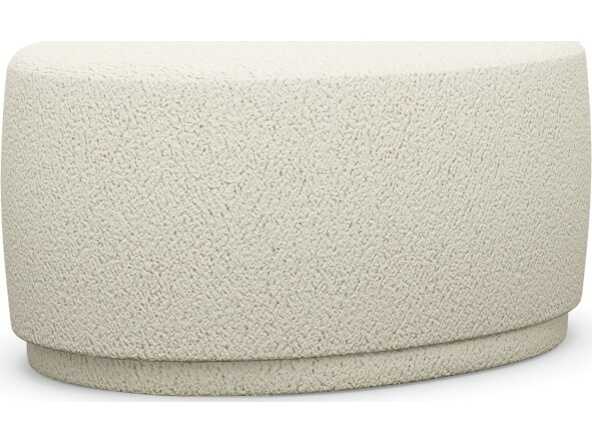 Interlude Home Dana Down White Upholstered Ottoman