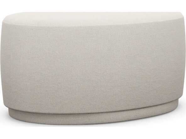 Interlude Home Dana Cameo Cream Upholstered Ottoman