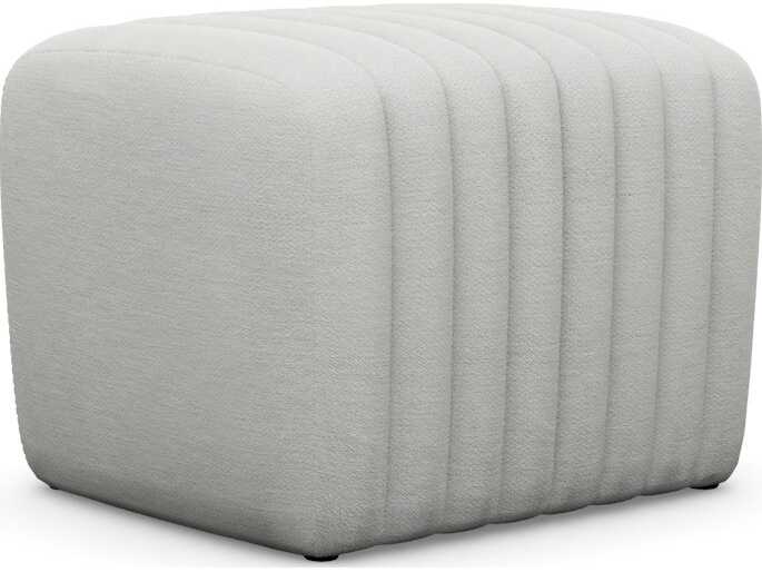 Interlude Home Channel Fresco Cream Upholstered Ottoman