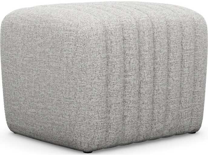 Interlude Home Channel Storm Gray Upholstered Ottoman