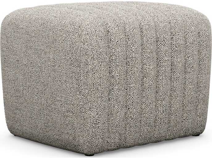 Interlude Home Channel Rock Gray Upholstered Ottoman
