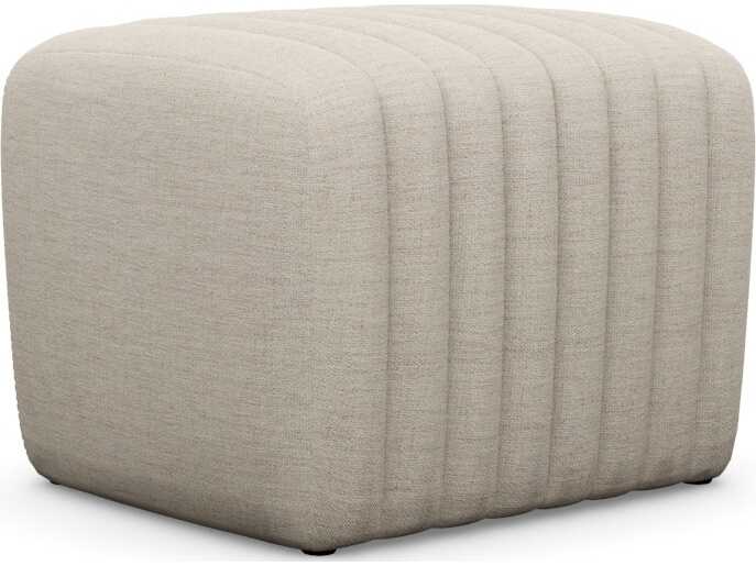 Interlude Home Channel Bluff Beige Upholstered Ottoman