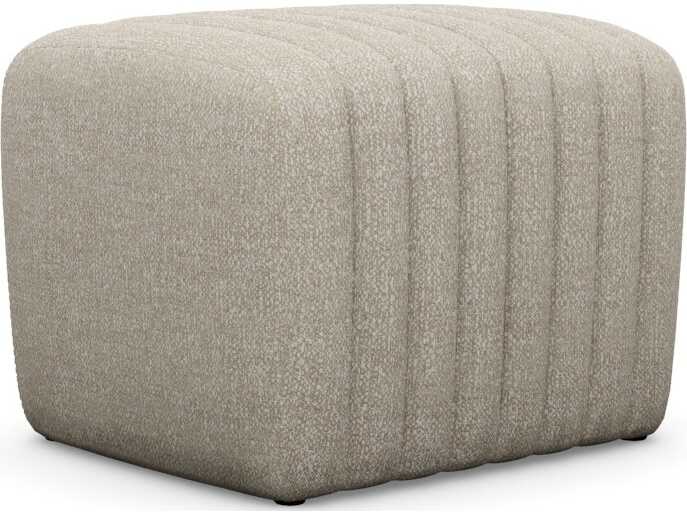 Interlude Home Channel Wheat Beige Upholstered Ottoman