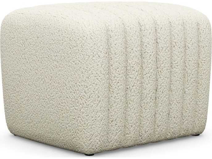 Interlude Home Channel Down Cream Upholstered Ottoman