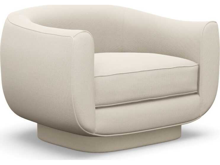 Interlude Home Spectrum Swivel Cream Accent Chair
