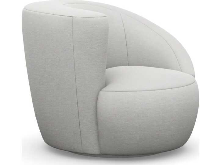 Interlude Home Carlisle Swivel White Accent Chair