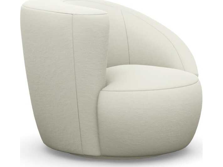 Interlude Home Carlisle Swivel White Accent Chair