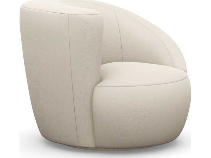 Interlude Home Carlisle Swivel White Accent Chair