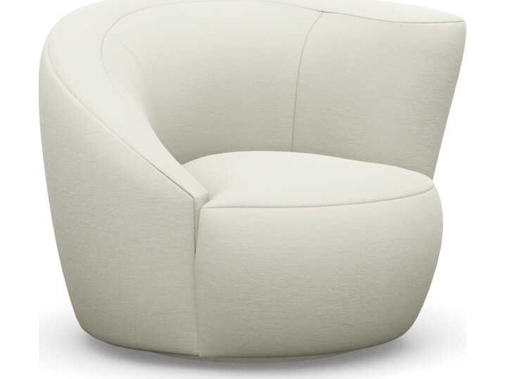 Interlude Home Carlisle Swivel White Accent Chair