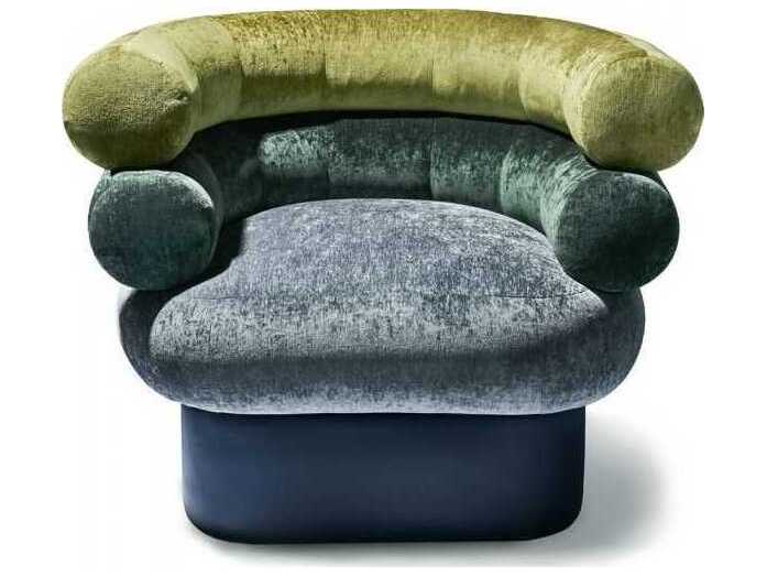 Interlude Home Leona Swivel Blue Accent Chair