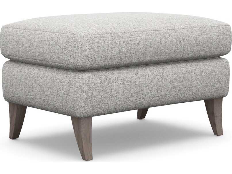 Interlude Home Kelsey Storm Light Grey Upholstered Ottoman