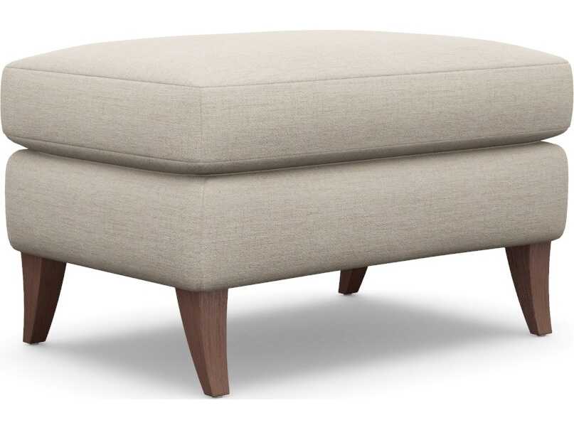 Interlude Home Kelsey Bluff Walnut Beige Upholstered Ottoman