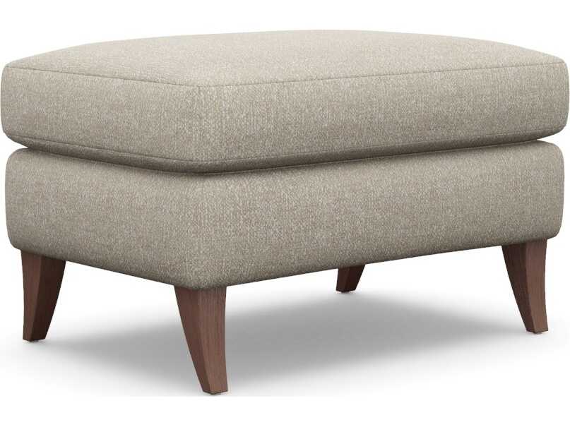Interlude Home Kelsey Wheat Light Grey Beige Upholstered Ottoman