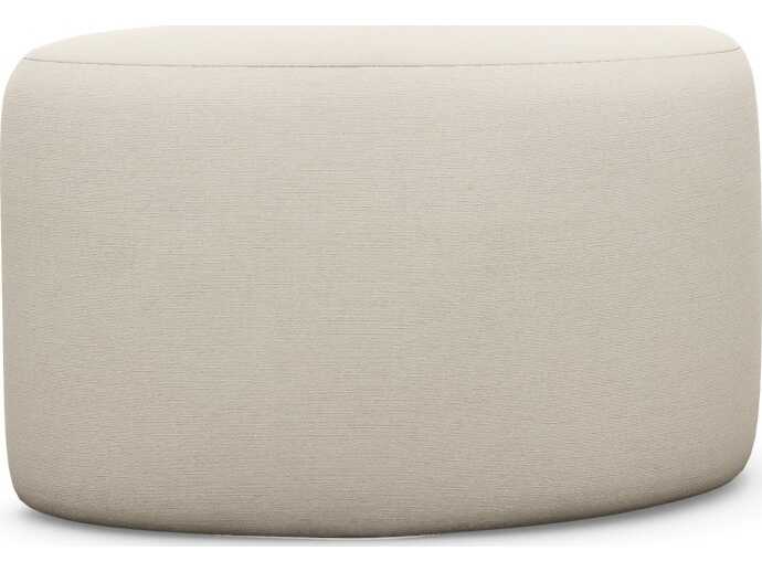 Interlude Home Carlisle Pearl Cream Upholstered Ottoman