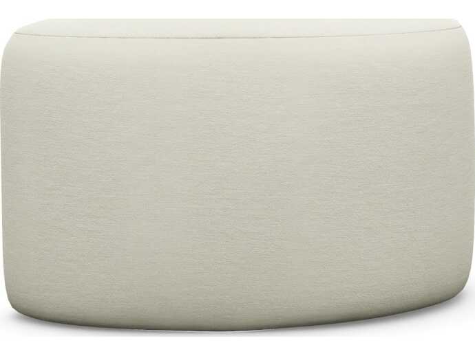 Interlude Home Carlisle Pure Cream Upholstered Ottoman