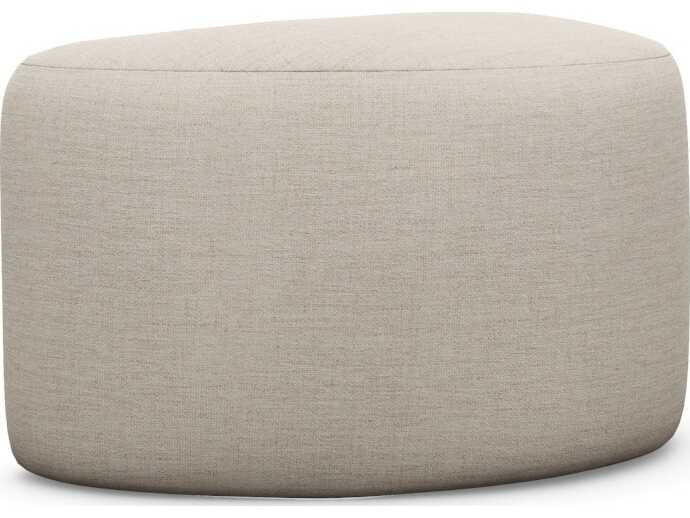 Interlude Home Carlisle Bluff Beige Upholstered Ottoman