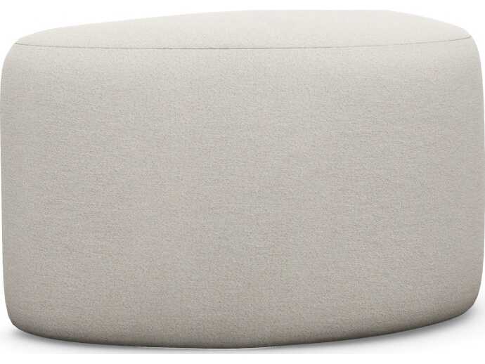 Interlude Home Carlisle Cameo Cream Upholstered Ottoman