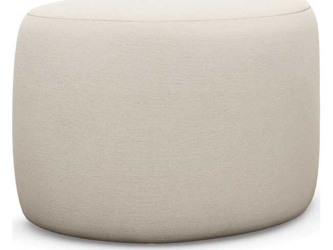 Interlude Home Carlisle Pearl Cream Upholstered Ottoman
