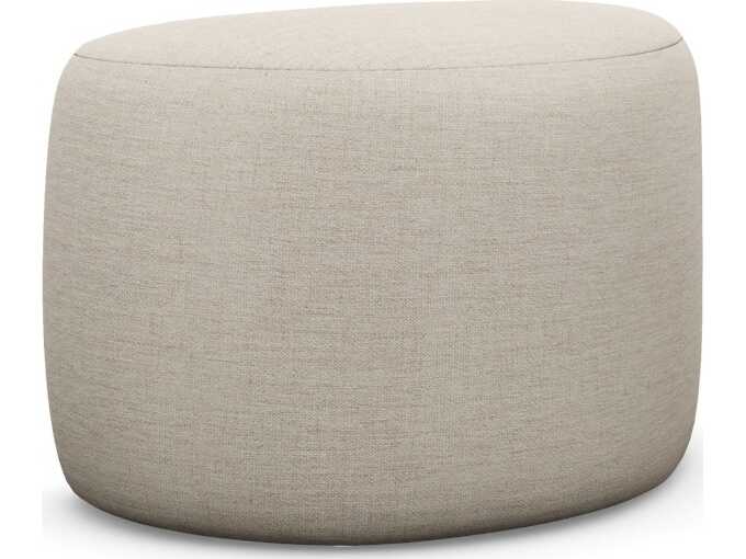 Interlude Home Carlisle Bluff Beige Upholstered Ottoman
