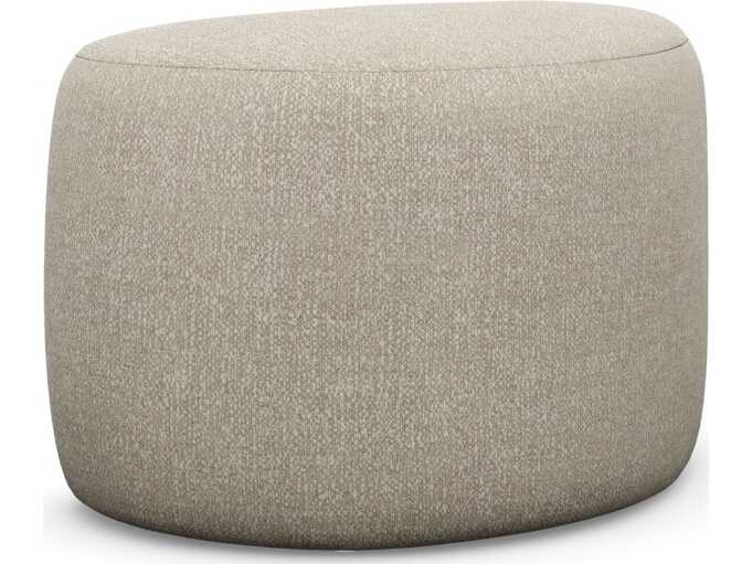 Interlude Home Carlisle Wheat Beige Upholstered Ottoman
