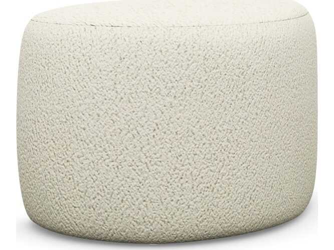 Interlude Home Carlisle Down Cream Fur Ottoman