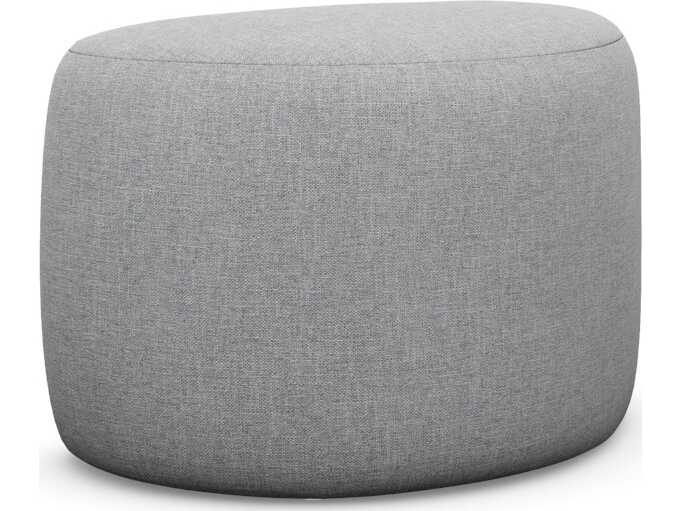 Interlude Home Carlisle Pure Grey Upholstered Ottoman
