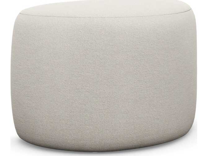 Interlude Home Carlisle Cameo Cream Upholstered Ottoman