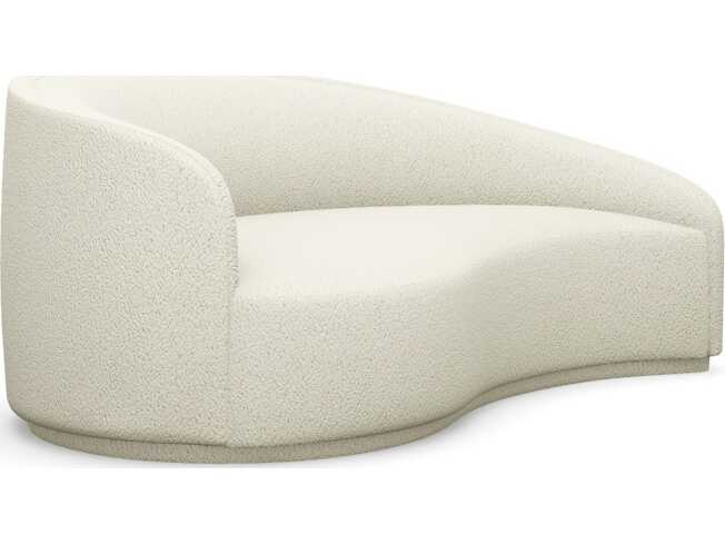 Interlude Home Dana Down Cream Faux Leather Chaise