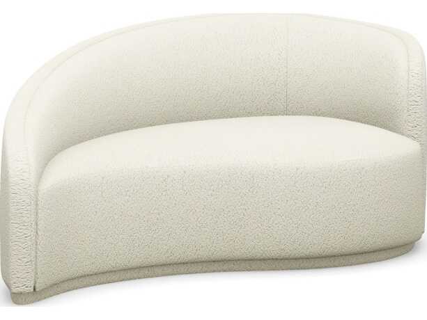 Interlude Home Dana Down Cream Faux Leather Chaise