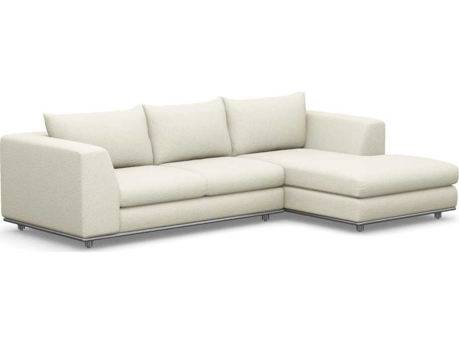 Interlude Home Comodo Cream Faux Leather Sectional Sofa