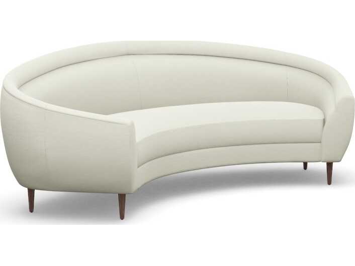Interlude Home Capri Pure Walnut White Upholstered Sofa