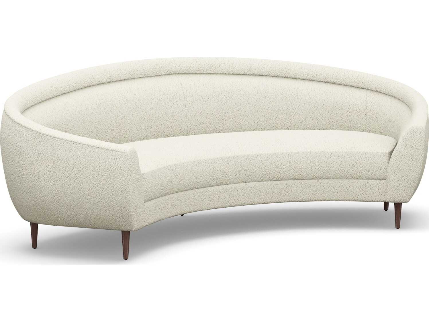 Interlude Home Capri Down Walnut Cream Faux Leather Sofa