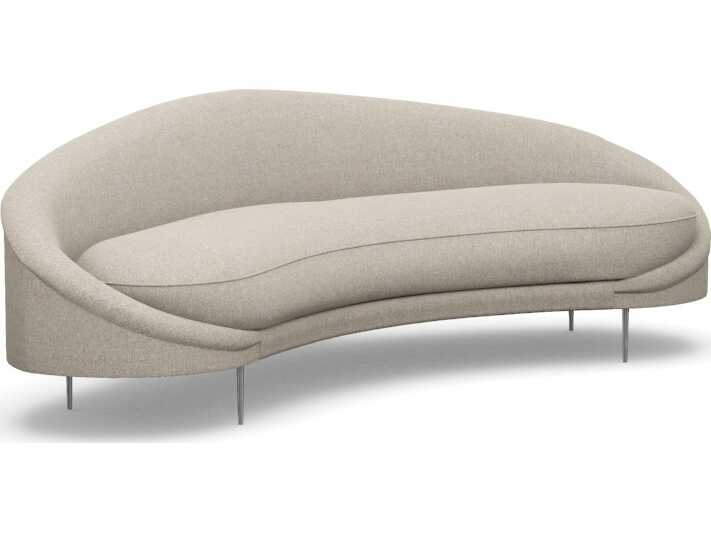 Interlude Home Ava Wheat Polished Nickel Beige Upholstered Sofa