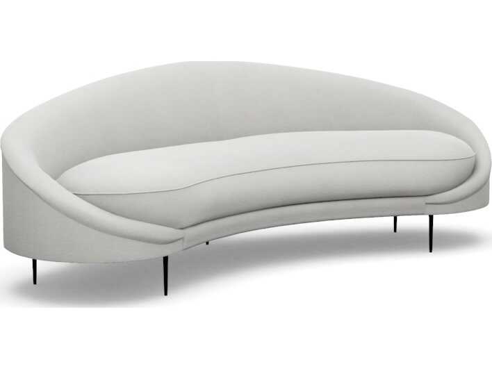 Interlude Home Ava Fresco Polished Brass White Upholstered Sofa