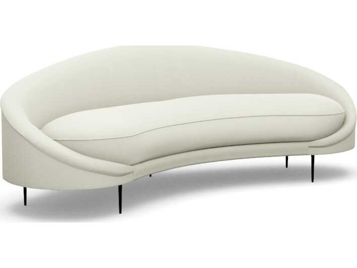 Interlude Home Ava Pure Polished Brass White Upholstered Sofa