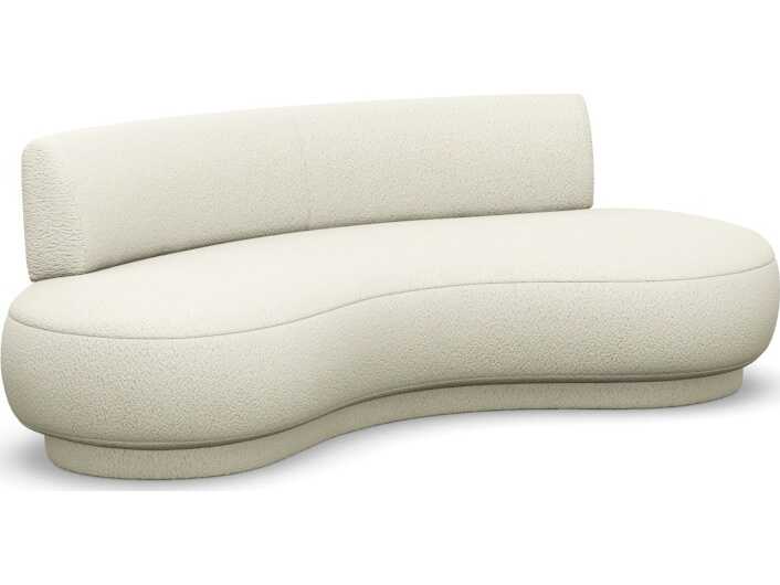 Interlude Home Nuage Down White Faux Leather Sofa
