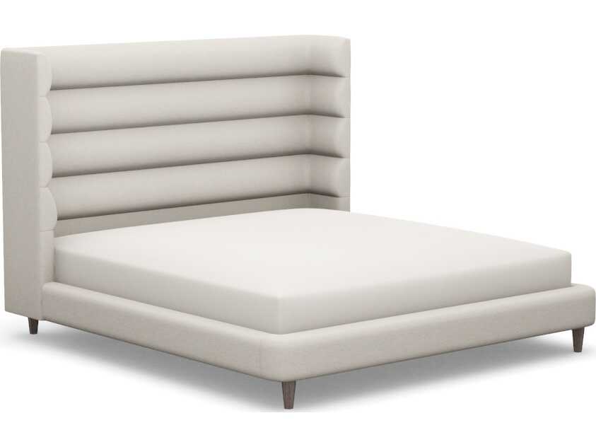 Interlude Home Ornette Beige Hardwood Upholstered King Platform Bed