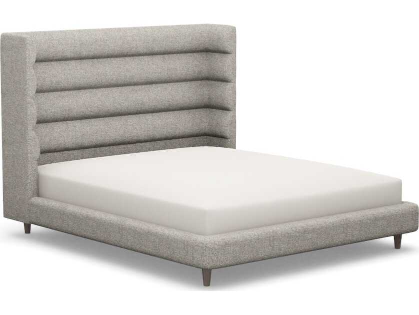 Interlude Home Ornette Gray Hardwood Upholstered California King Platform Bed