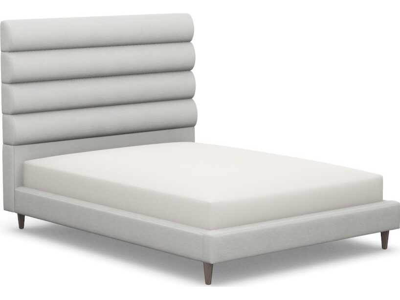 Interlude Home Channel Gray Upholstered Queen Platform Bed