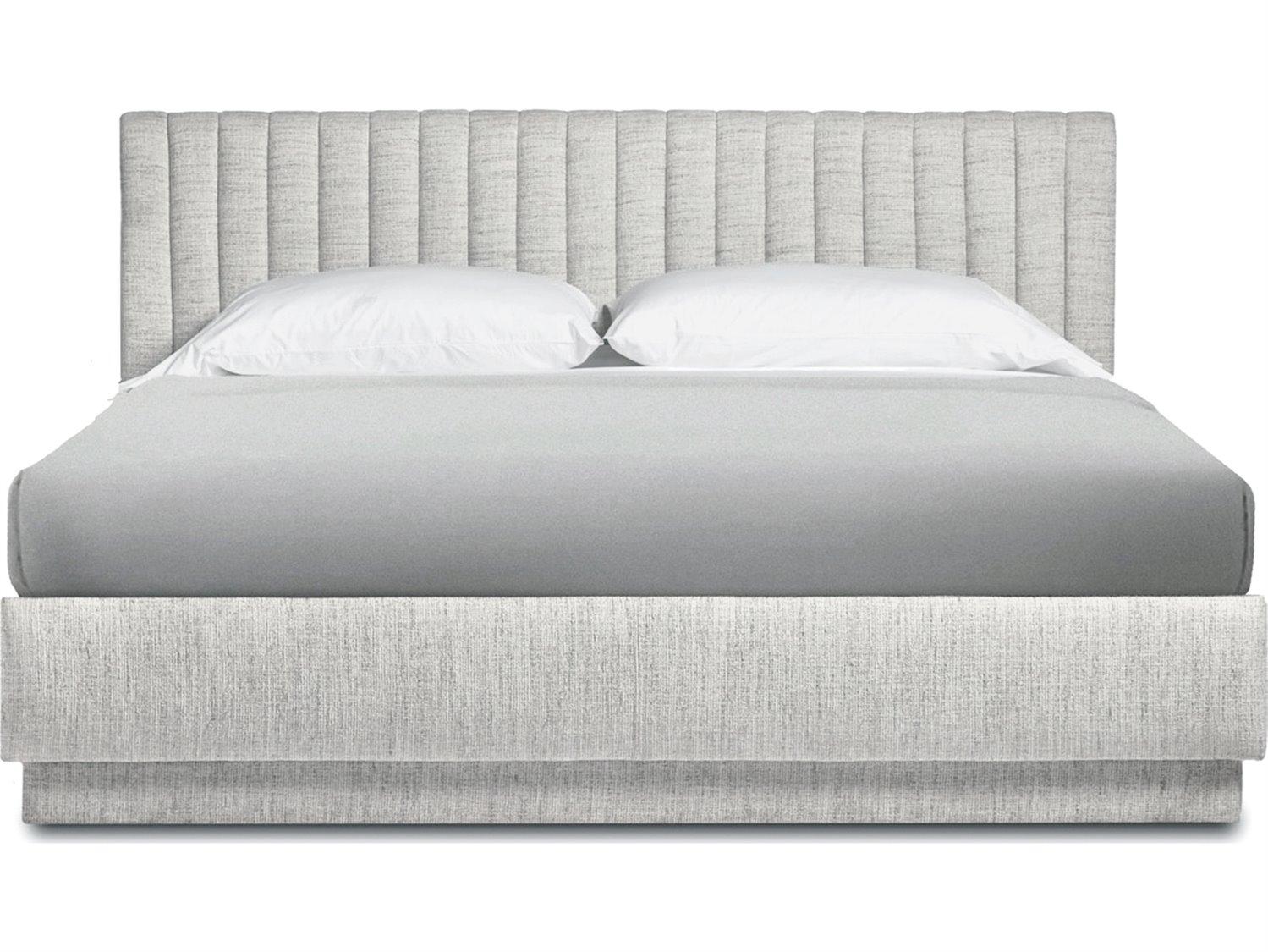 Interlude Home Skylar Beach Heather Gray Upholstered King Panel Bed
