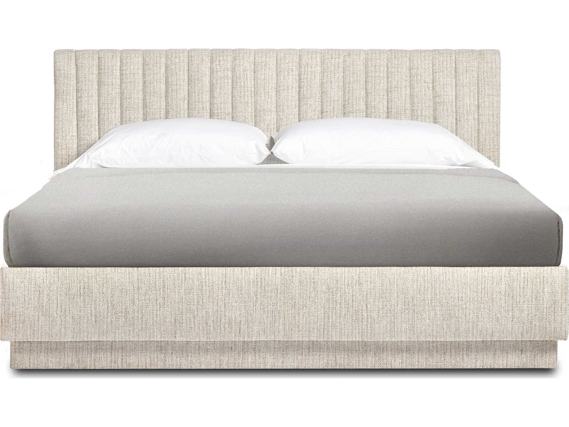 Interlude Home Skylar Aria Sand Beige Upholstered King Platform Bed