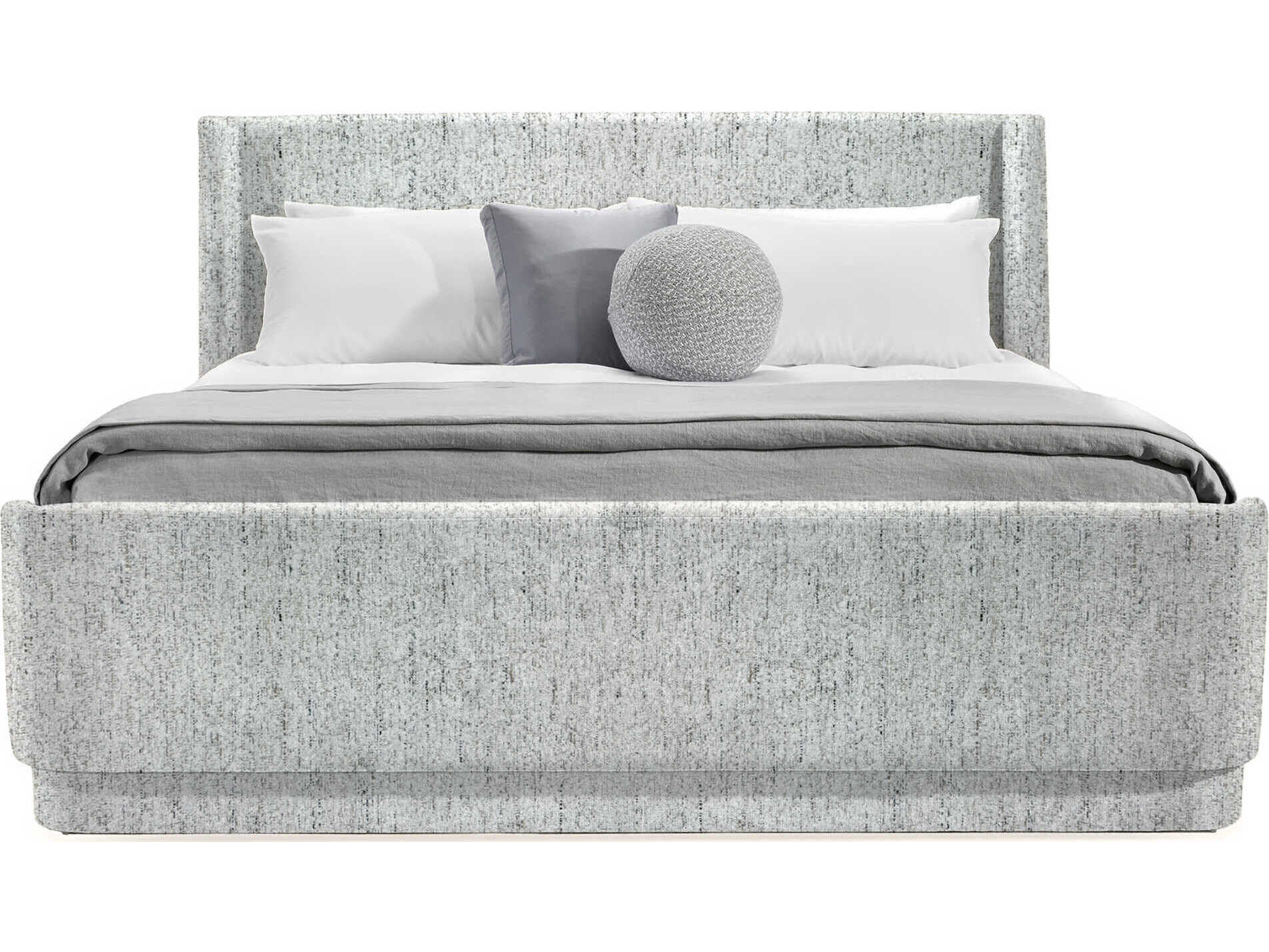 Interlude Home Kaia Maya Jade Gray Upholstered King Panel Bed