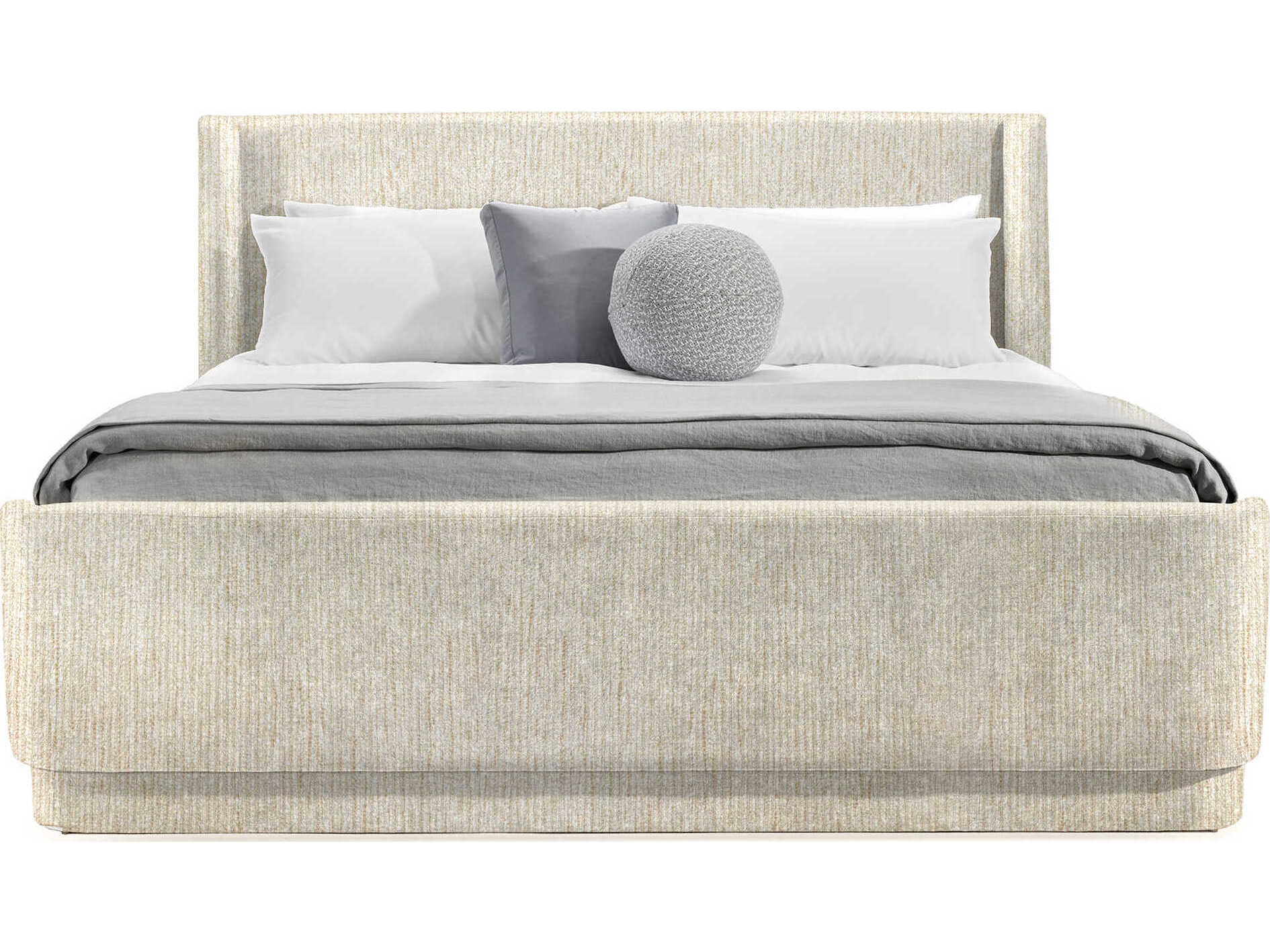 Interlude Home Kaia Aria Sand Beige Upholstered King Panel Bed