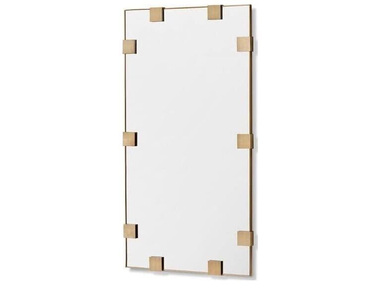 Interlude Home Nippon Brushed Brass Plain Mirror Floor Rectangular