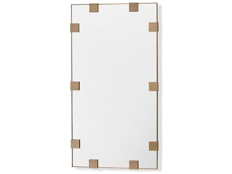 Interlude Home Nippon Brushed Brass Plain Mirror Floor Rectangular