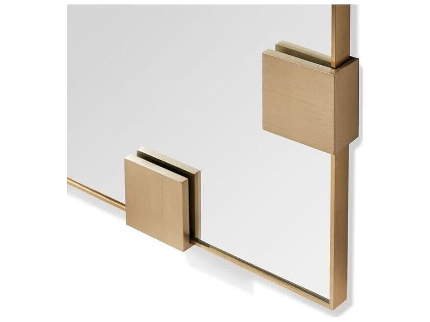 Interlude Home Nippon Brushed Brass Plain Mirror Floor Rectangular